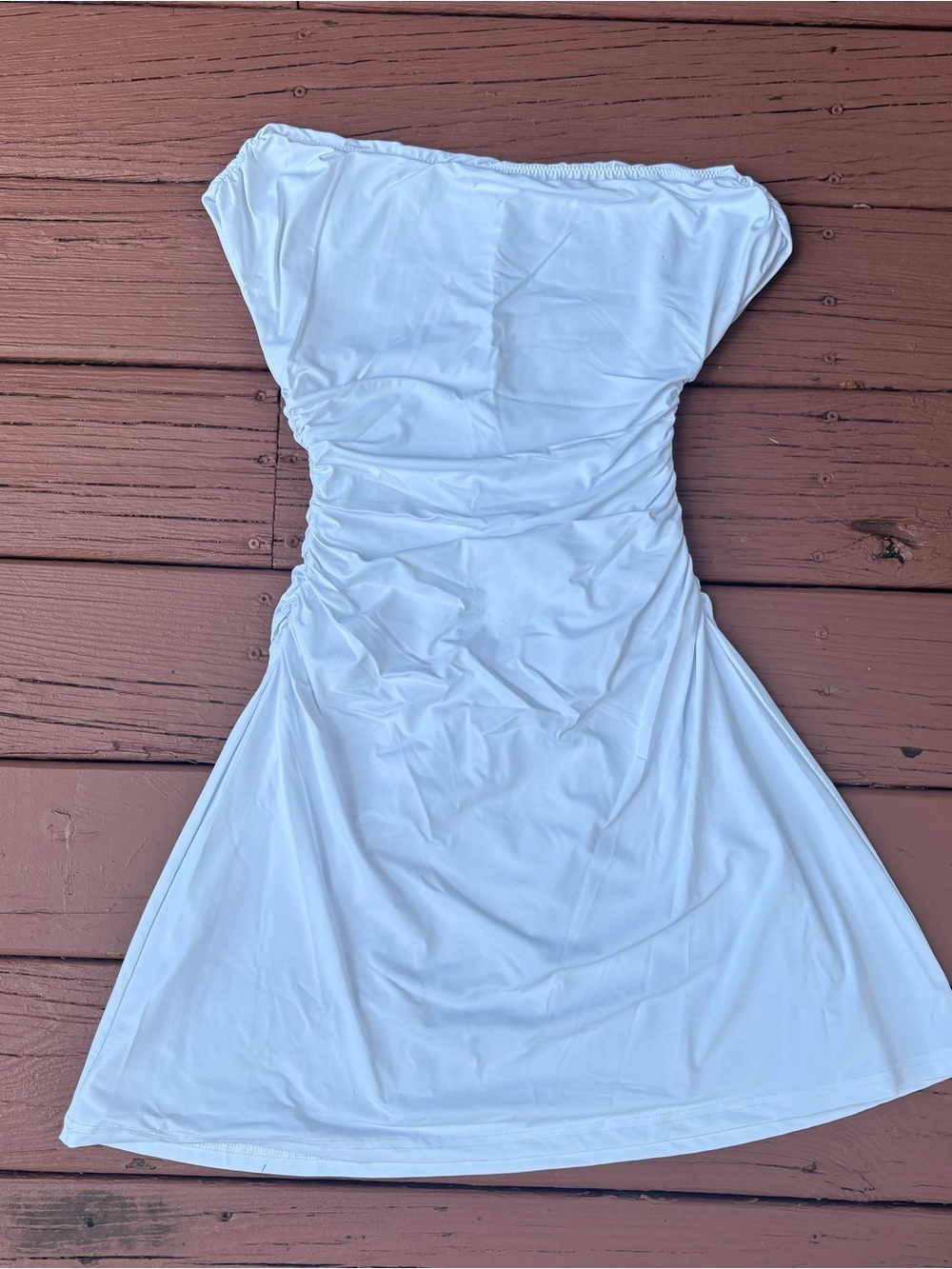 Amazon Asymmetric White Mini Dress Size Small Wedding era, graduation dress